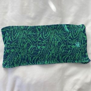 Green and Blue Patterned TopShop Bandeau Tie Top Size 6